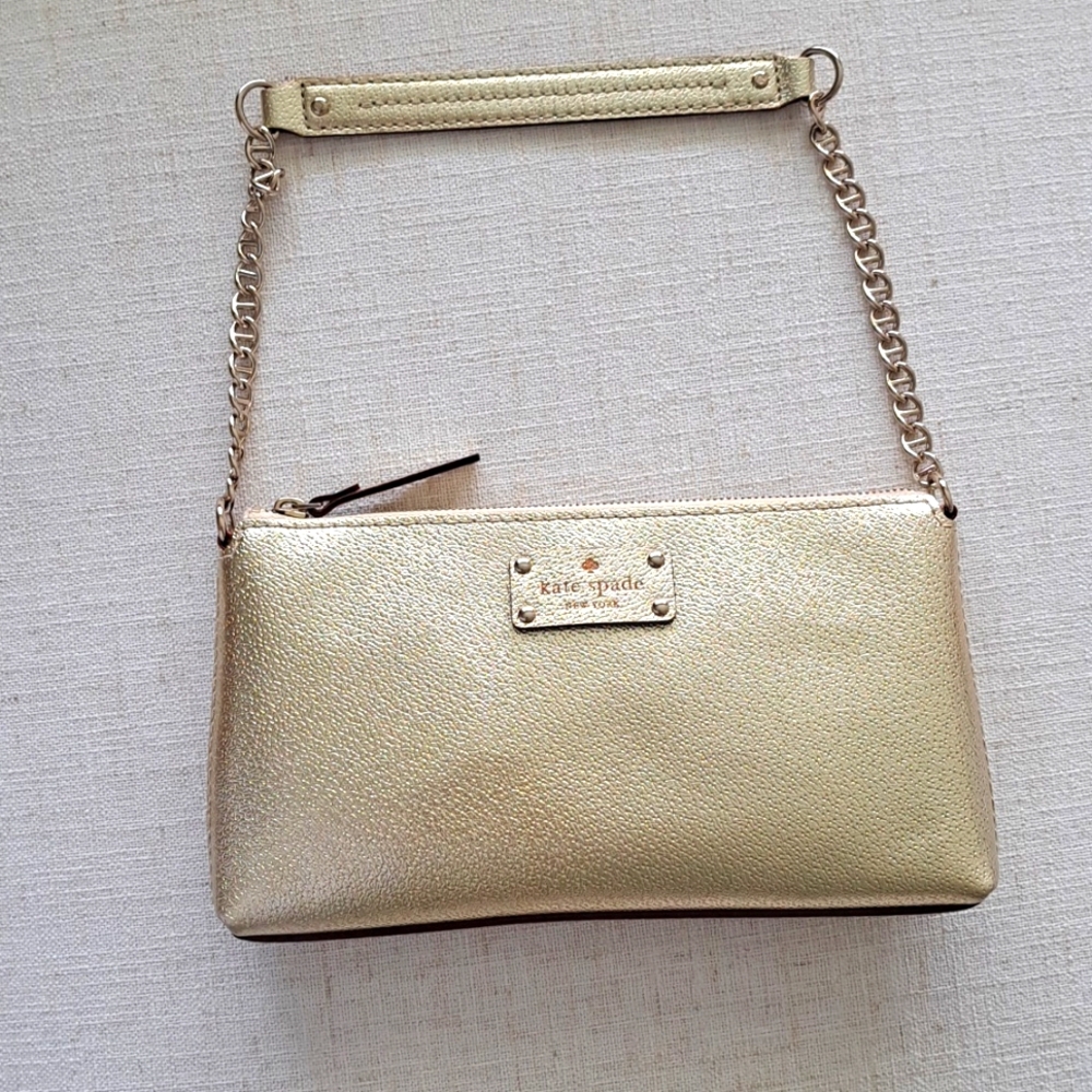 Kate Spade Byrd Wellesley gold leather shoulder bag